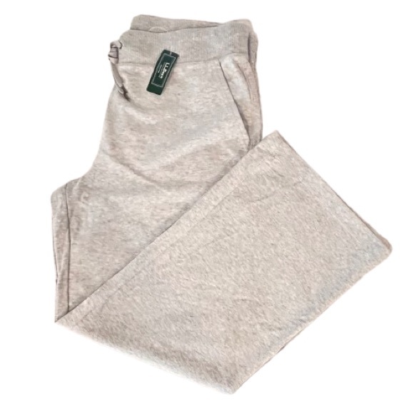 NWT- LL Bean Ultra Soft Gray Wide Leg Sweatpants. - Picture 4 of 6